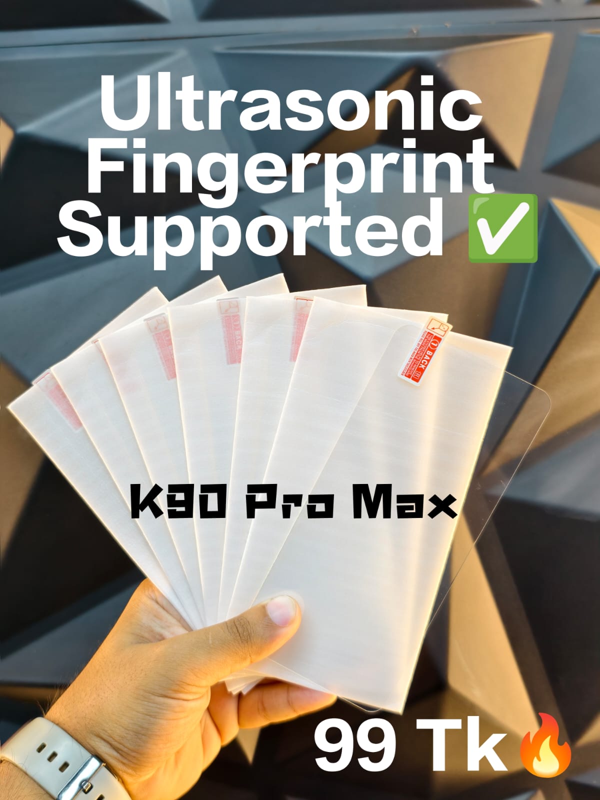 Redmi K90 Pro Max Ultrasonic Fingerprint Supported Full Transparent Screen Protector